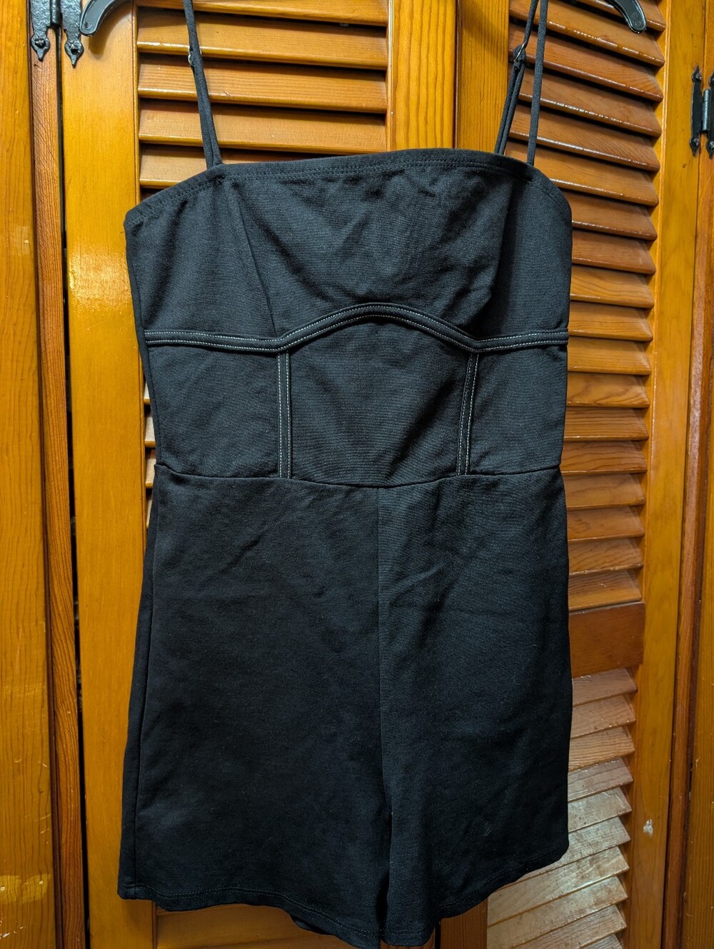 Urban Outfitters Black Spaghetti-Strap Mini Romper M